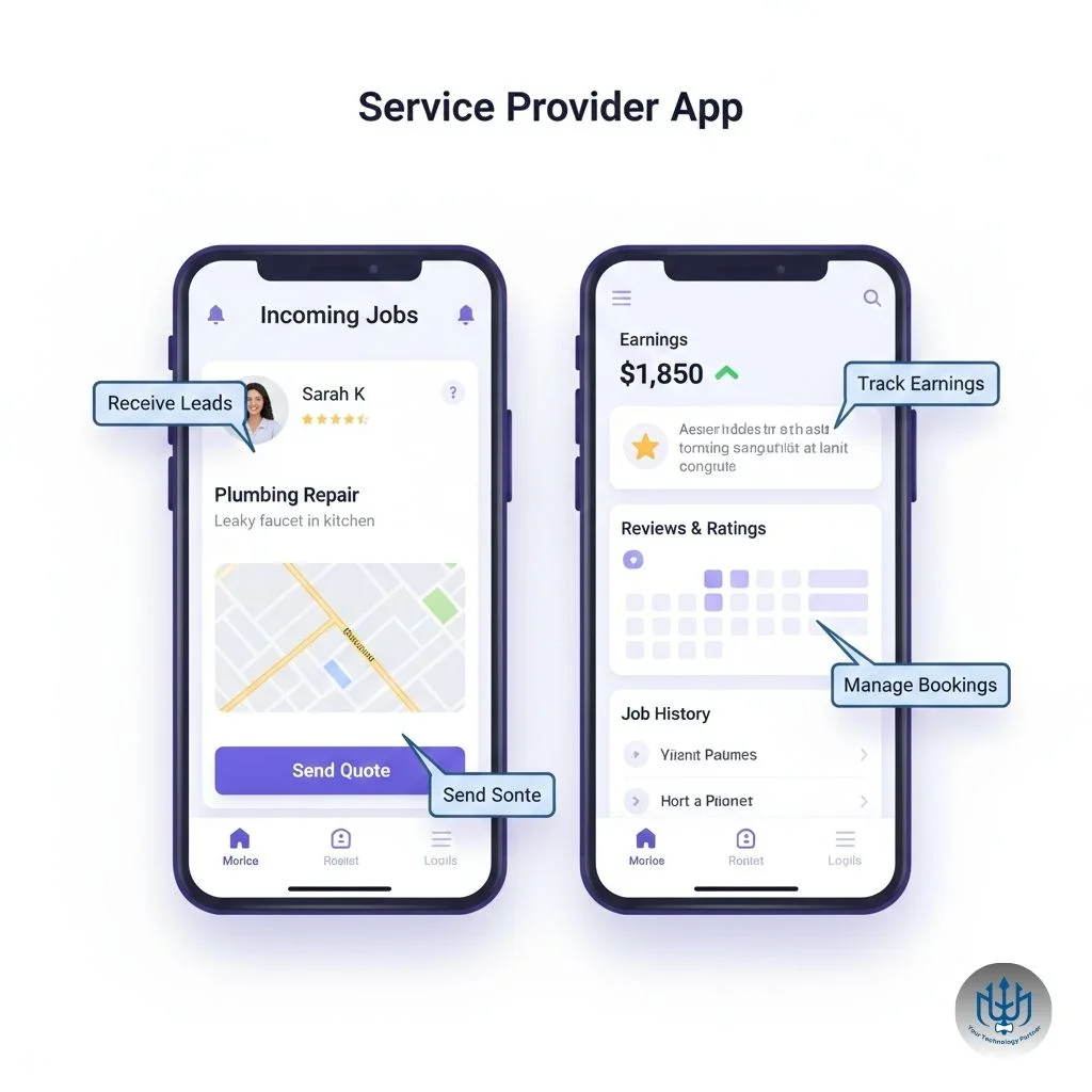 A platform where the vendor is able to control services, requests and revenue.
